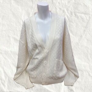 Vintage Woven Knit Cream Women's Sweater